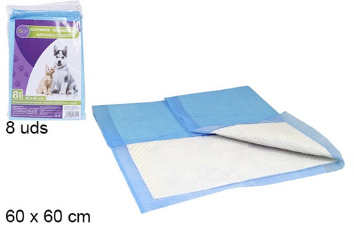 [103713] 8 tapetes absorventes antiderrapantes para animais de estimaçâo 60x60cm