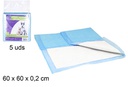 Pack 5 alfombra absorbente mascotas antideslizante 60x60 cm