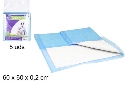 [103714] alfombra absorbente mascotas antideslizante 5 unidades 60x60cm