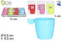 Pack 3 tazas infantil plástico reutilizable colores surtidos