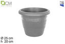 Maceta plástico Elsa gris 25 cm