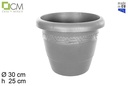 Maceta plástico Elsa gris 30 cm