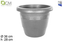 Maceta plástico Elsa gris 36 cm