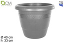 Maceta plástico Elsa gris 40 cm