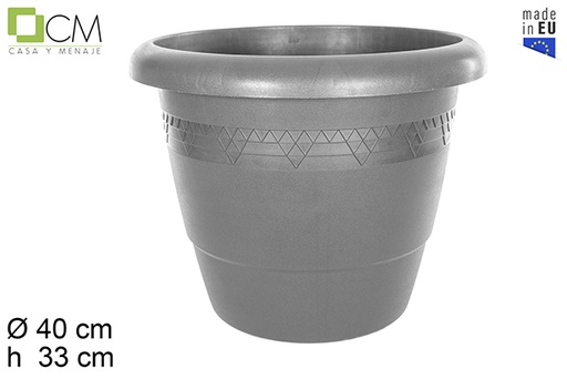 [104621] Plastic pot Elsa grey 40 cm