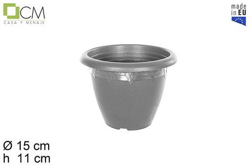 [104623] Plastic pot Elsa grey 15 cm