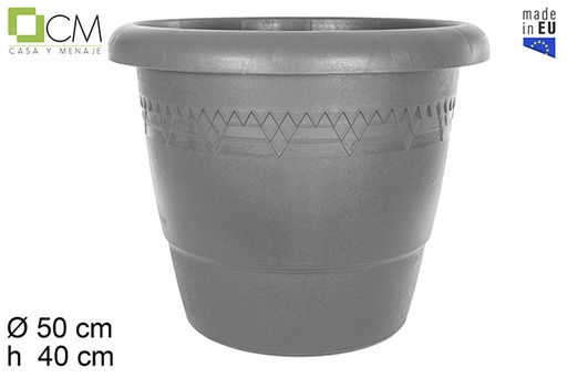 [104624] Vaso de plástico Elsa em cinza 50 cm