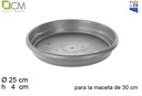 Plato maceta Elsa gris 30 cm