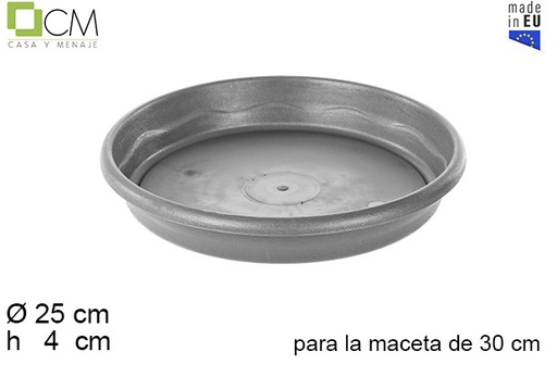 [104628] Assiette pot grise Elsa 30 cm