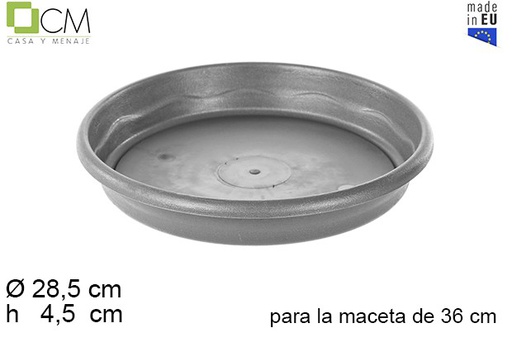 [104629] Assiette pot grise Elsa 36 cm