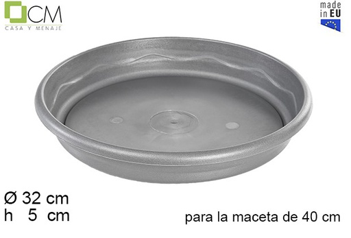 [104630] Assiette pot grise Elsa 40 cm