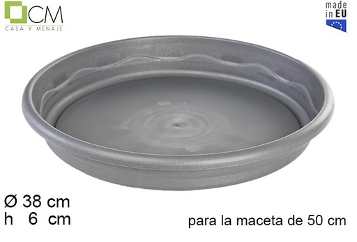 [104631] Elsa gray pot plate 50 cm